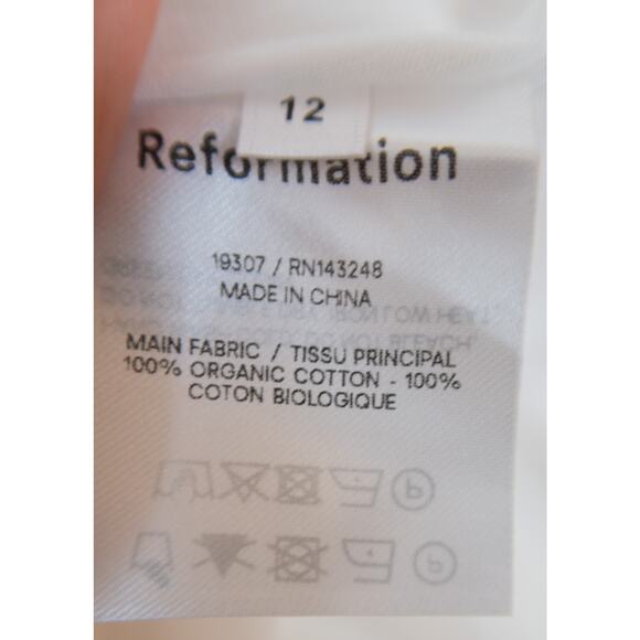 REFORMATION 'Tide' Ivory Cotton Maxi Dress US 12 NWT - Picture 13 of 14